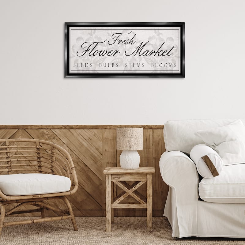 Stupell Vintage Fresh Flower Market Framed Floater Canvas Wall Art Design By Lil' Rue