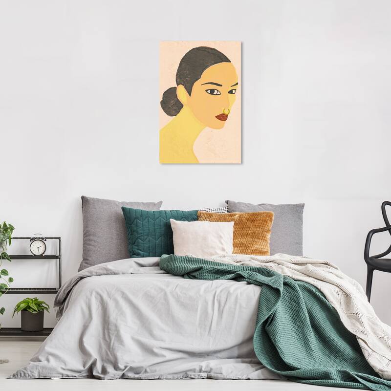 Wynwood Studio Canvas Fashion and Glam La Bailarina Yellow and Mustard Modern & Contemporary Wall Art Canvas Print - 24 x 16