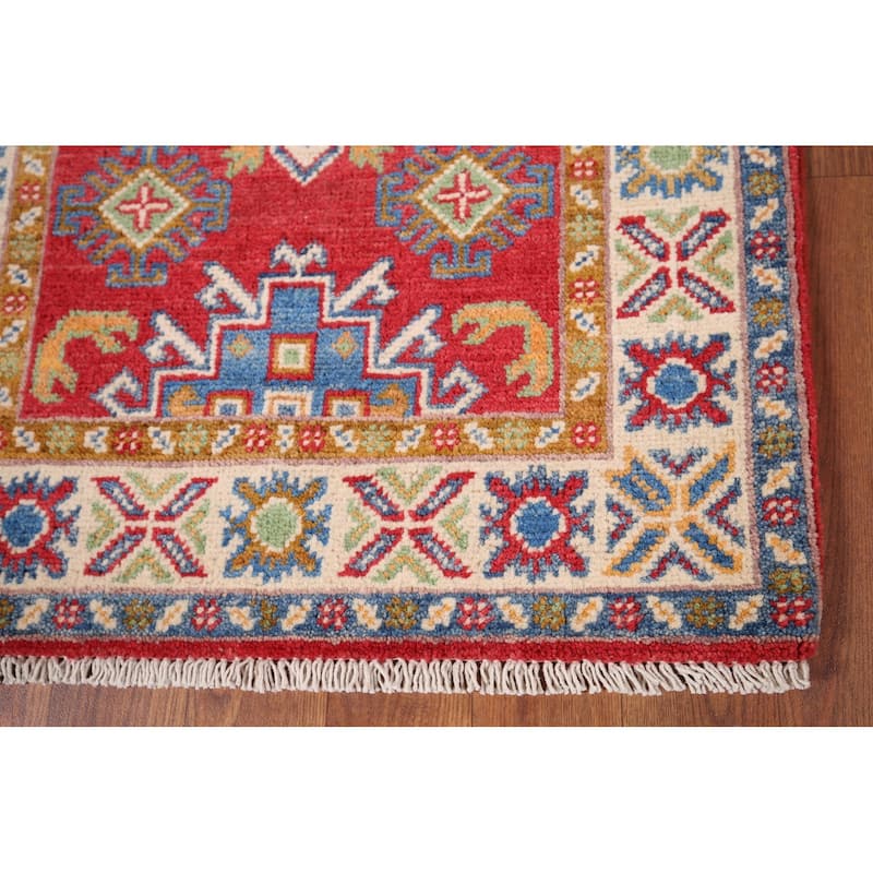 Kazak Oriental Accent Rug Hand-Knotted Traditional Wool Carpet - 2'1" x 3'0"