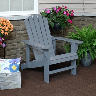Sunnydaze Adirondack Chair with Adjustable Backrest Wood Outdoor Seat ...