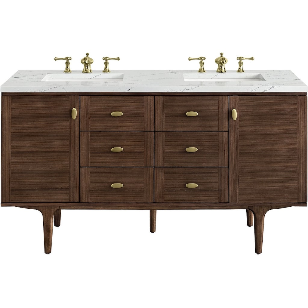 James Martin Vanities 670-V60D-FENC Amberly 60" Wall Mounted or Free