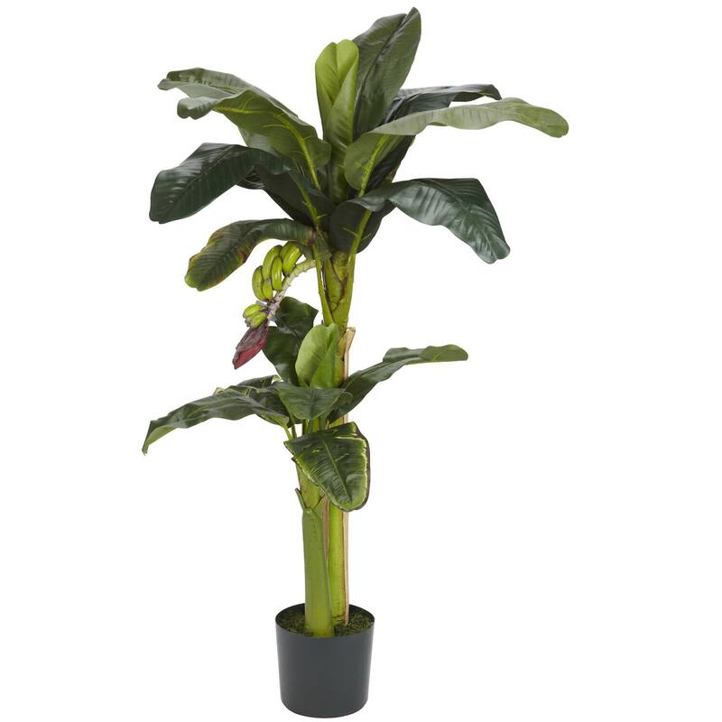 Artificial Banana Tree - 5ft & 3ft Silk Banana Plant with Fruit - Home Office Decor - 5ft.
