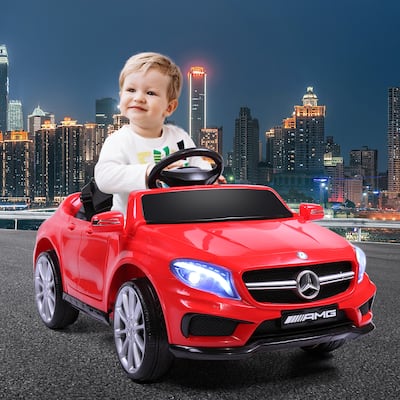 6V Licensed Mercedes Benz AMG Electric Vehicle, Kid Ride on Car with Parental Remote Control,MP3 Player Headlights Opening Doors