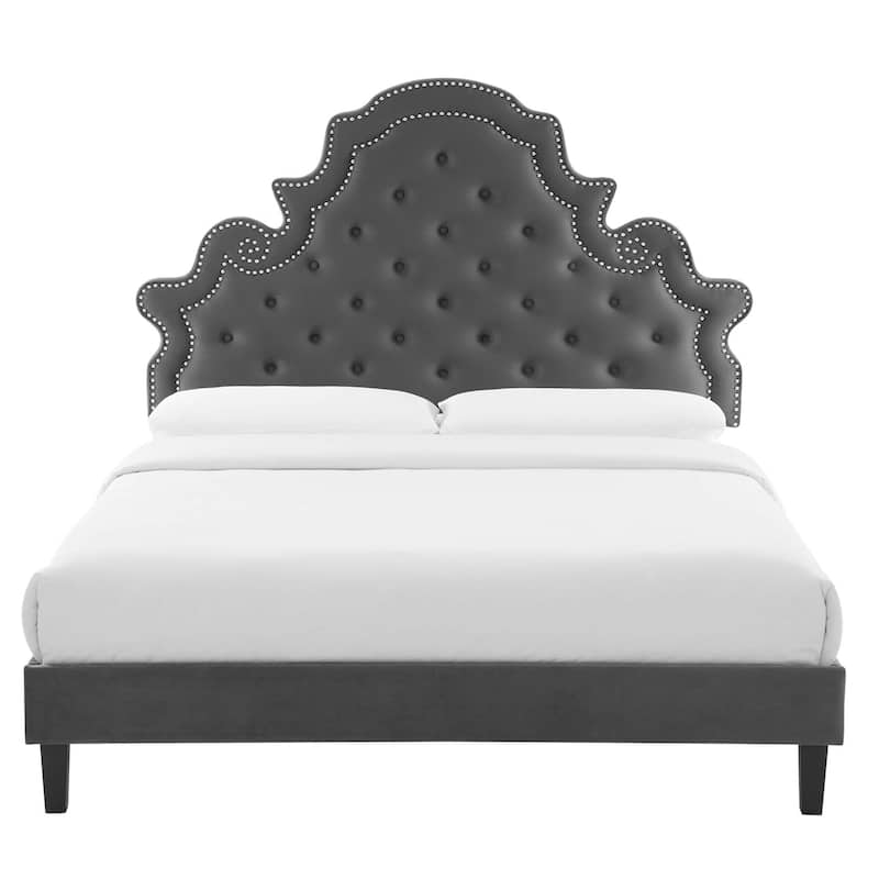 Gwyneth Tufted Performance Velvet Full Platform Bed