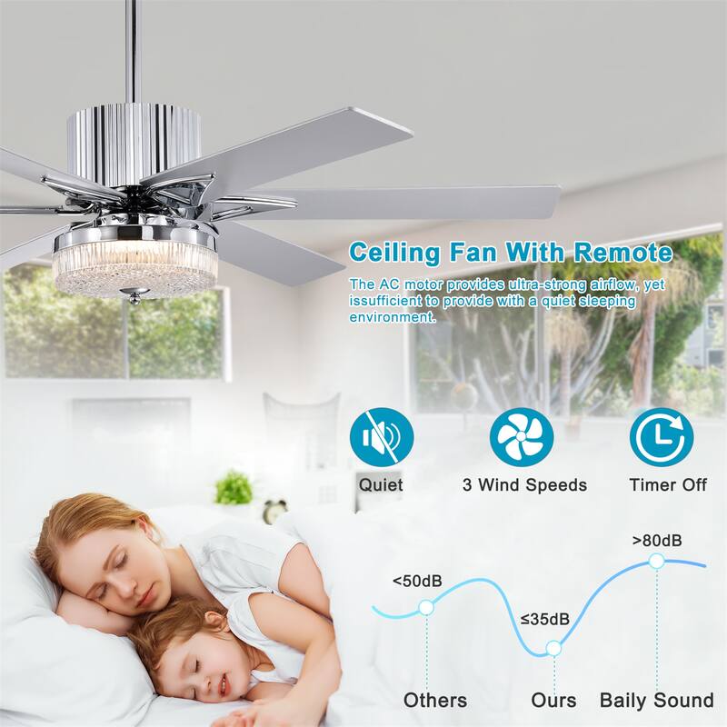 52'' Modern Ceiling Fans with Remote