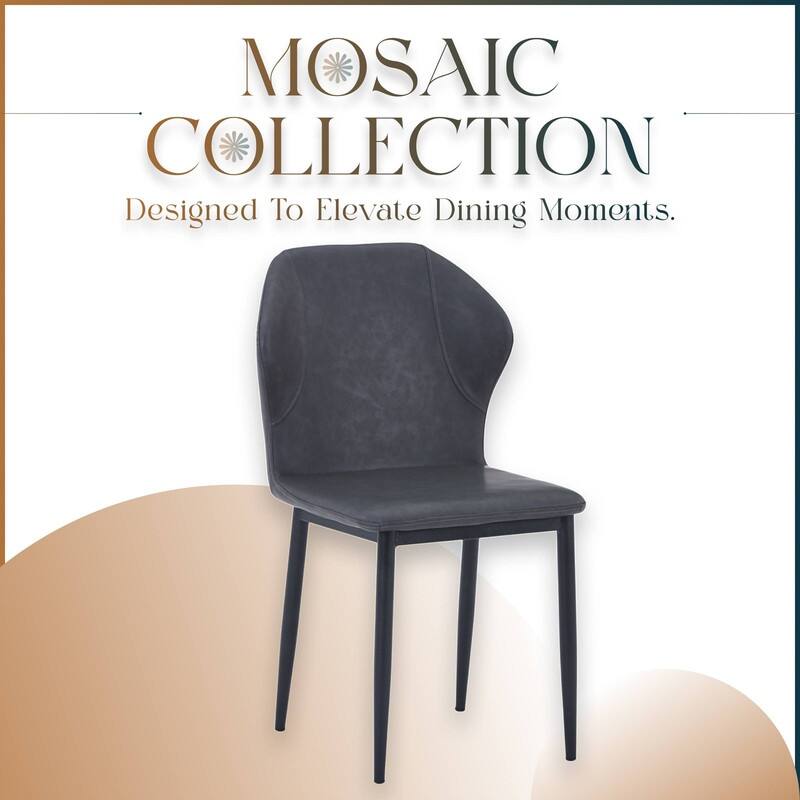 Mosaic Modern Upholstered Fabric Dining Chair with Metal Legs by LeisureMod