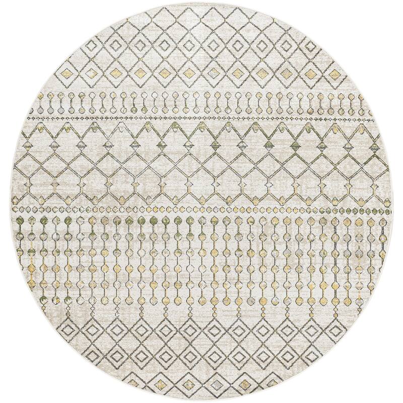 Livabliss Lavadora Bohemian Diamond Washable Area Rug