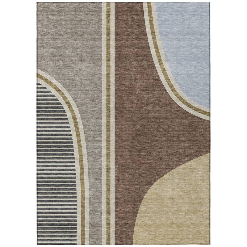 Machine Washable Indoor/ Outdoor Contemporary Keely Chantille Rug