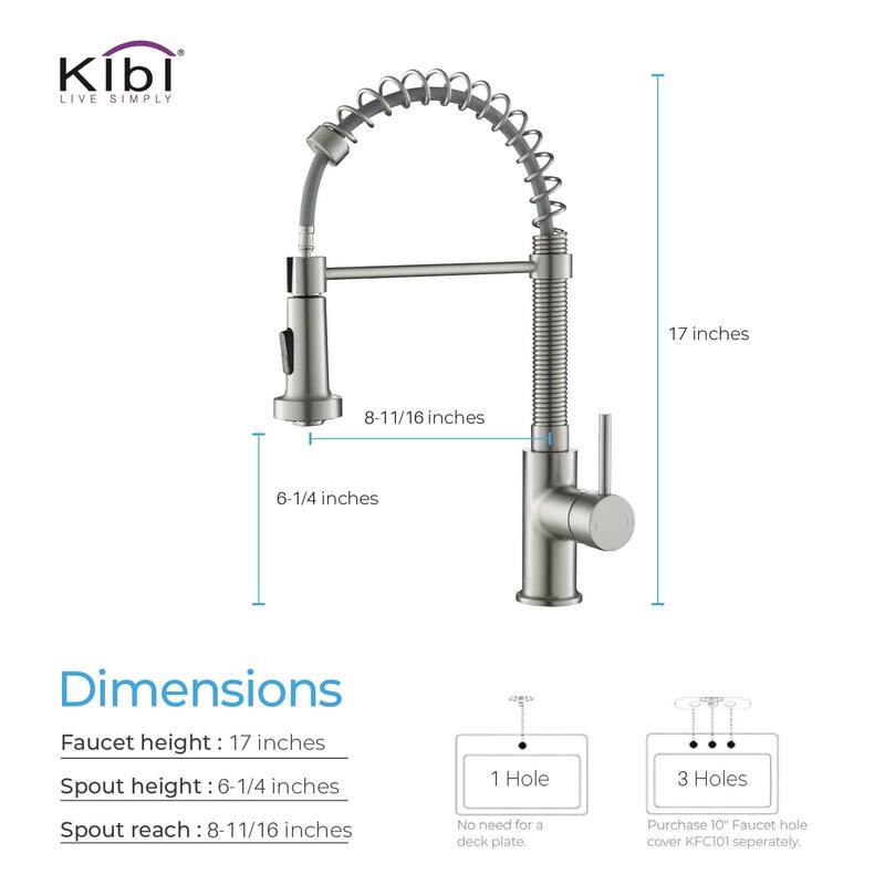 Aurora Single Handle Pull Down Kitchen Sink Faucet