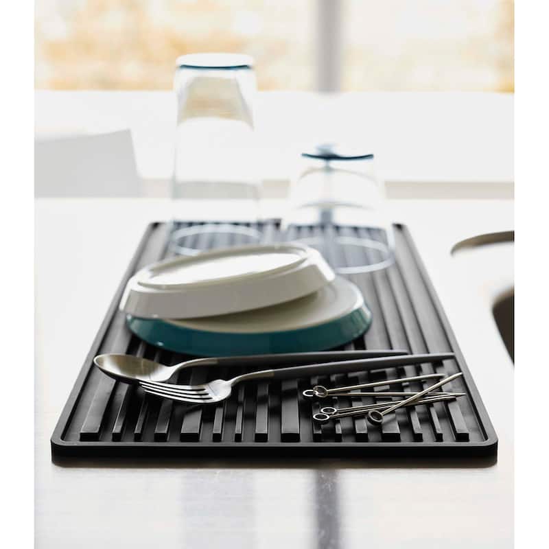 Yamazaki Home Roll-Up Dish Drying Mat, Silicone - L 8.58 x W x H 0.24 inches
