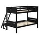 preview thumbnail 35 of 35, Contemporary Twin over Full Bunk Bed with Masculine Style Frame, Angled Ladder, Guardrails and Convertible Design