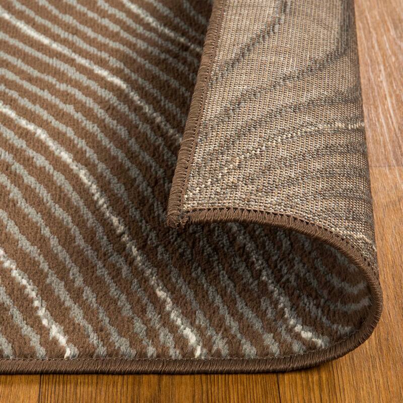 Superior Veer Modern Abstract Wood Grain Indoor Runner or Area Rug