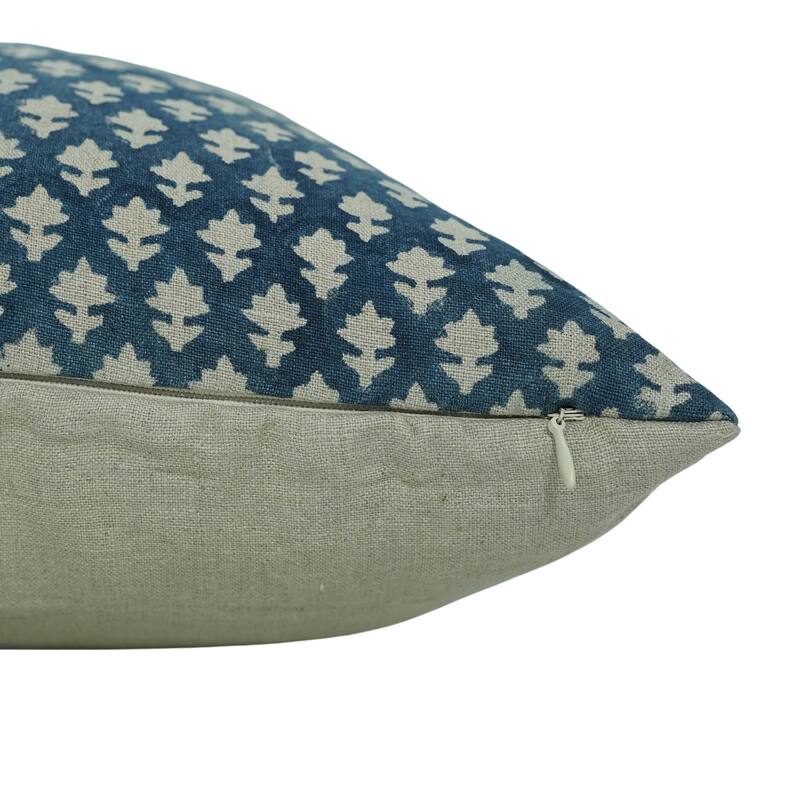 Linen Bohemian Block print pillow Cover Pink City