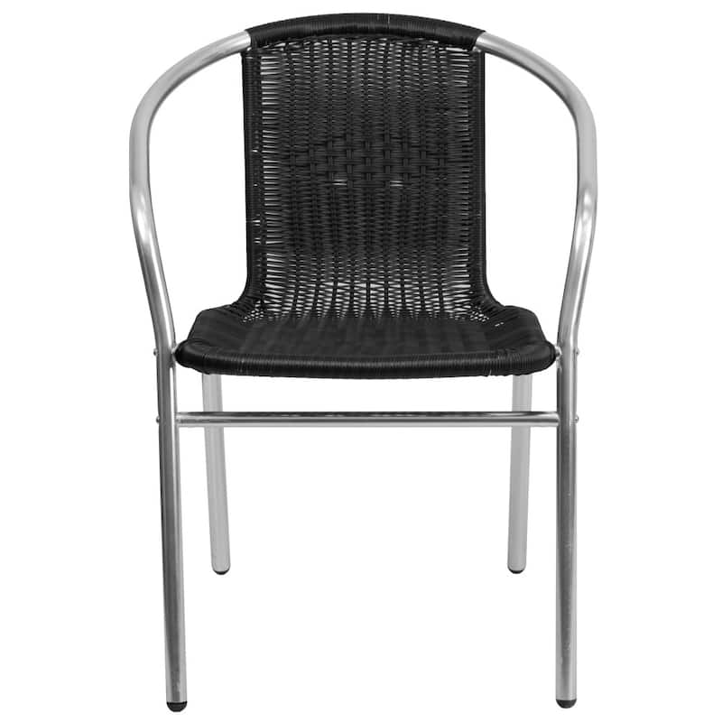 Aluminum and Rattan Commercial Indoor-Outdoor Restaurant Stack Chair