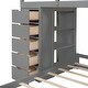 preview thumbnail 12 of 30, Twin Over Twin Bunk Bed with Desk, Drawers, LED Light, USB Ports and Storage Shelves