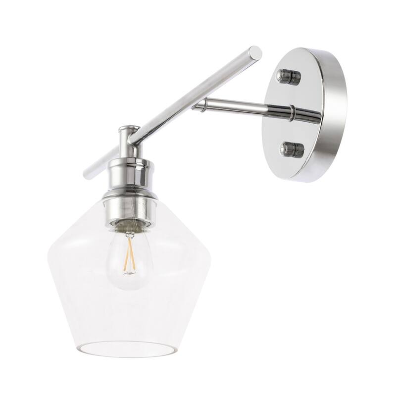 Gerald 1-Light Glass Left Wall sconce - 14.7/10.2 - 14.7/10.2