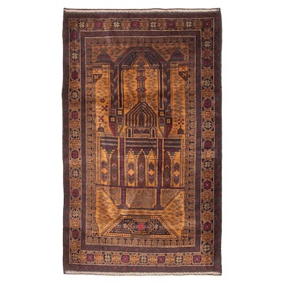 Teimani Brown Rug 3'2" x 5'6" - 3'2 x 5'6