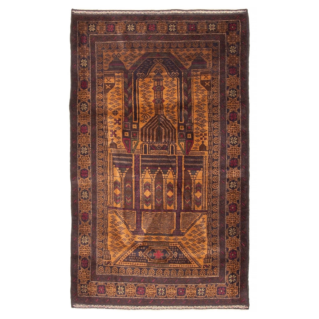 Teimani Brown Rug 3'2" x 5'6" - 3'2 x 5'6