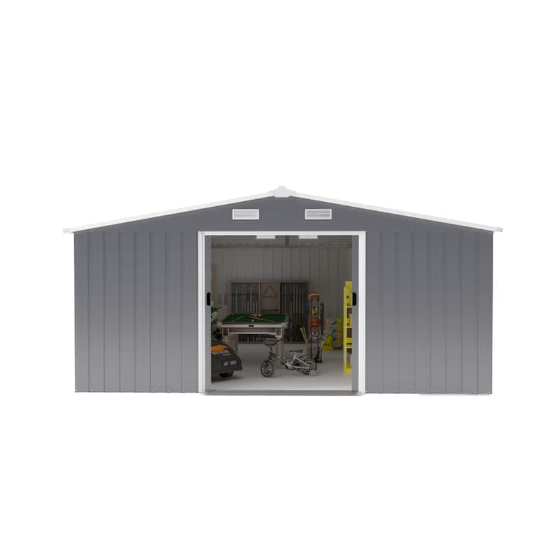 10*12ft 0.25mm Steel Plate, Surface Protective Film, Two Daylight Windows, Two Colors Can Be Freely Selected Storage Sheds