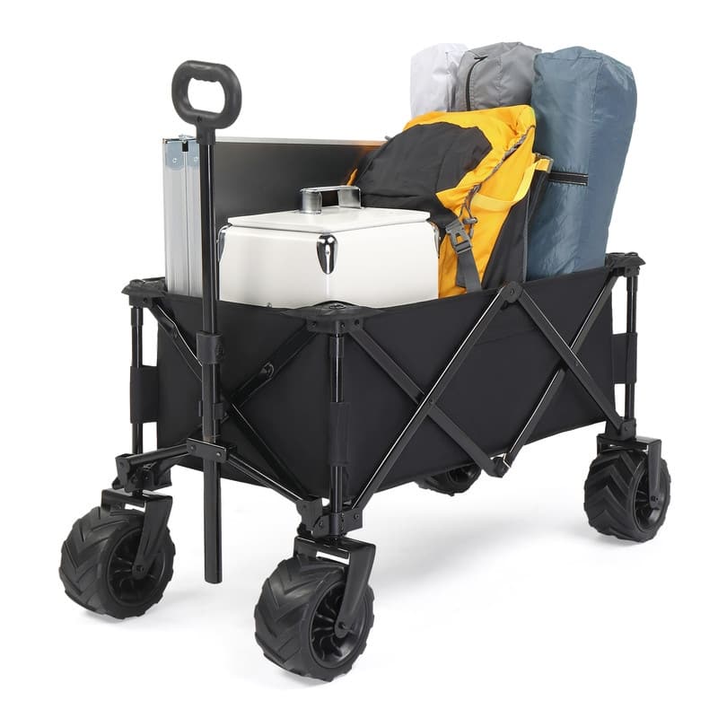 Garden Cart 220lbs Capacity Portable Collapsible Utility Wagon - N/A