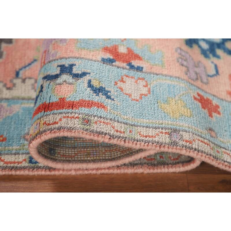 Pink Oushak Oriental Accent Rug Handmade Wool Carpet - 2'7" x 5'10"