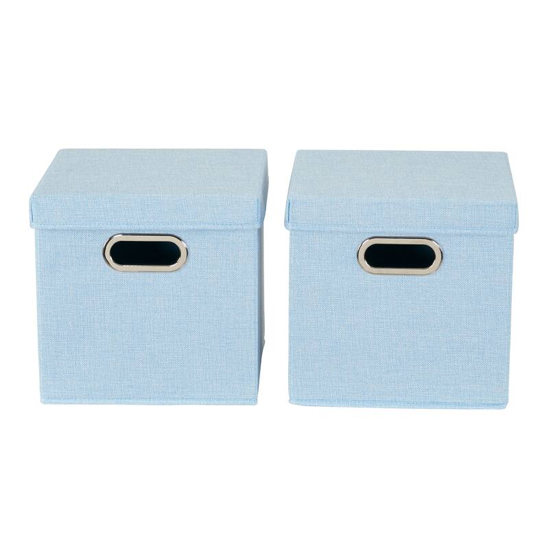Household Essentials Storage Bins with Lids and Chromed Grommet Handles