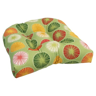 19-inch U-Shaped Spun Polyester Outdoor Tufted Dining Chair Cushion