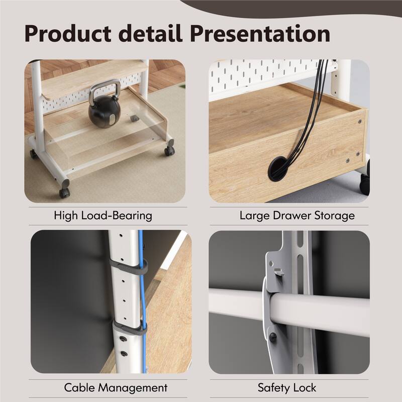 FITUEYES Rolling Floor TV Stand Mount for 40-85 Inch TVs