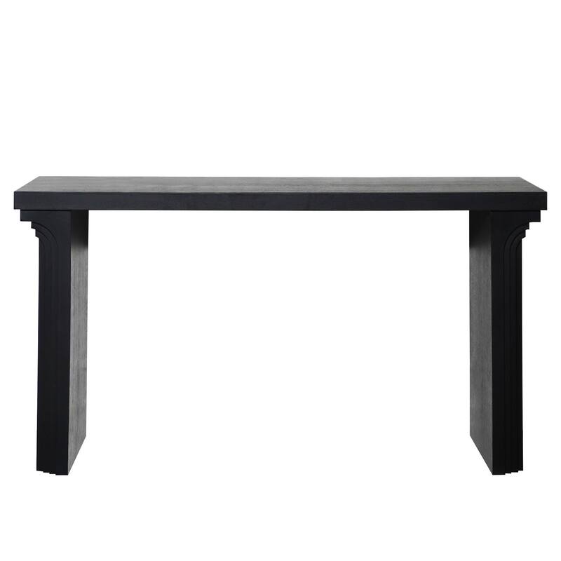 58in Modern Minimalist Black Wooden Console Table for Entryway, Living Room, and Hallway - Versatile Decorative Accent