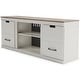 preview thumbnail 4 of 10, Vaibryn White/Warm Brown 60" TV Stand - 60 in