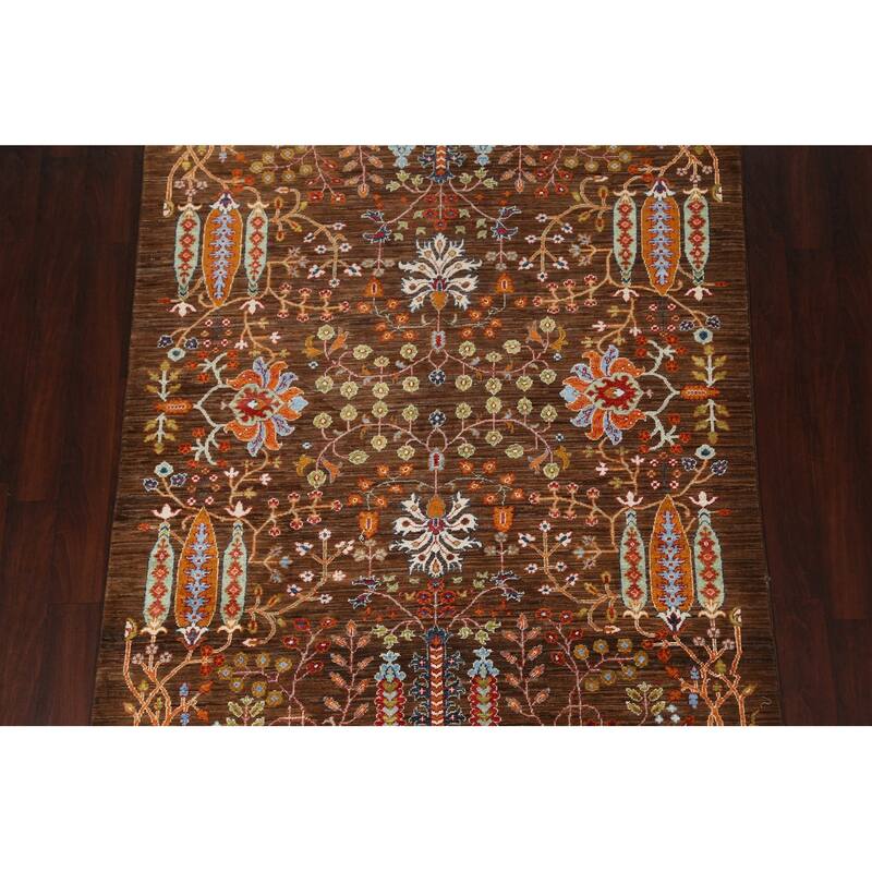 Vegetable Dye Floral Ziegler Oriental Area Rug Handmade Wool Carpet - 5'4" x 7'10"