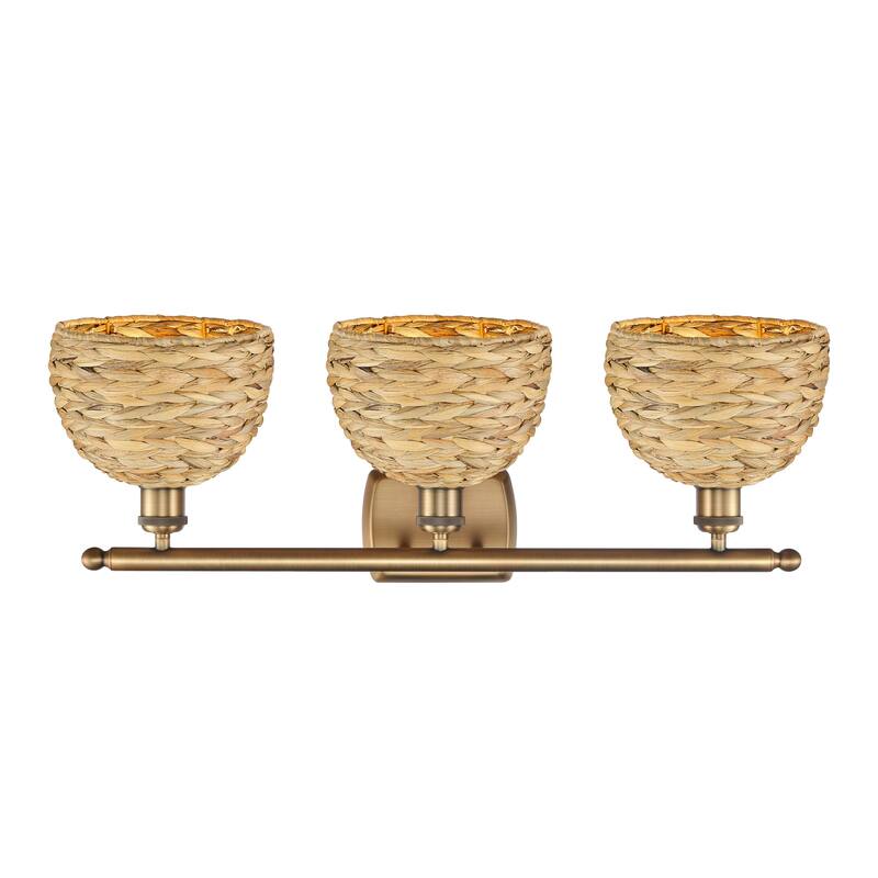 Innovations Lighting 516-3W-12-28 Woven Rattan Vanity Woven Rattan 3
