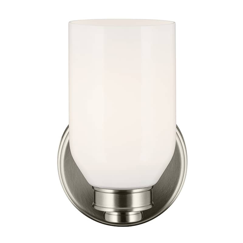 Kichler Lighting Shae 8.25" 1-Light Wall Sconce with White Opal Glass in Brushed Nickel