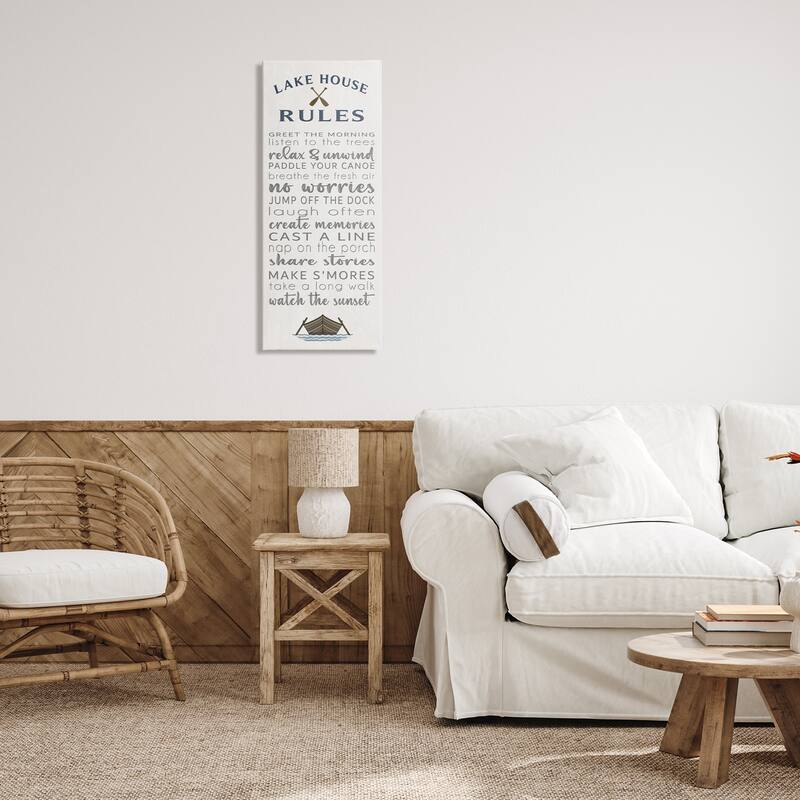 Stupell Fun Lake House Rules Canvas Wall Art Design By Seven Trees Design