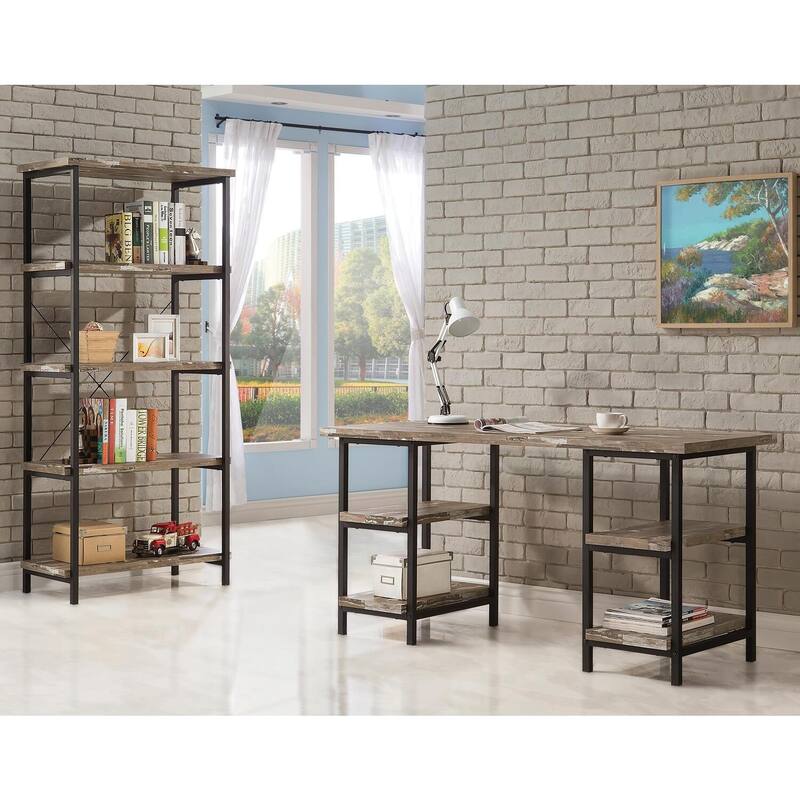 Rustic Writing Desk Metal Frame - Home Office Desk, Computer Desk, Workstation, 59" Wide Desk