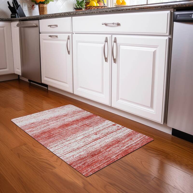 Premium Washable Super Soft Ombre Pixels Mayfield Rug - Red - 1'8" x 2'6"