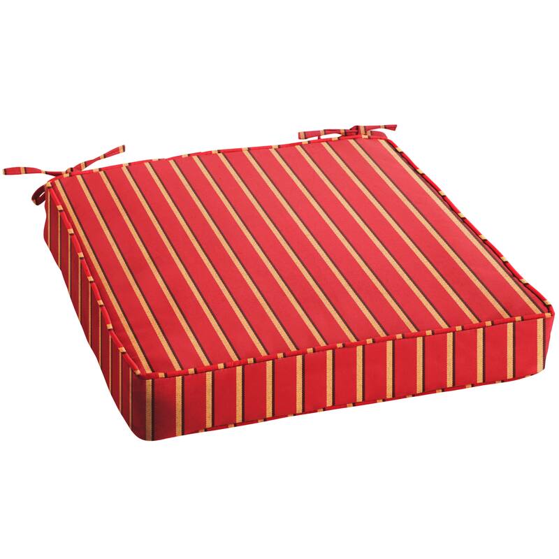 Sorra Home Sunbrella Outdoor Corded Chair Cushion - 18 in W x 12 in D x 3 in H - Harwood Crimson