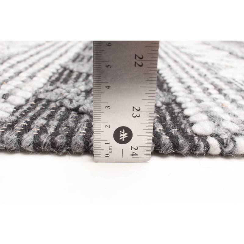 ECARPETGALLERY Braid weave Sienna Dark Grey Wool Rug - 5'1 x 7'6