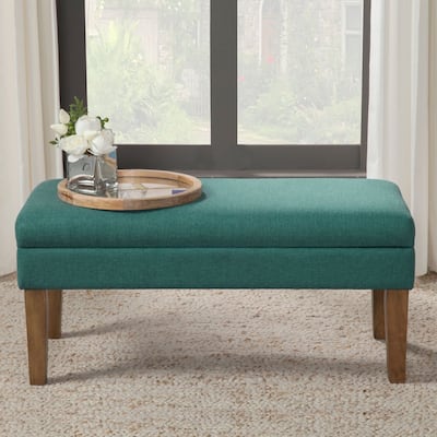 HomePop Teal Chunky Textured Decorative Storage Bench
