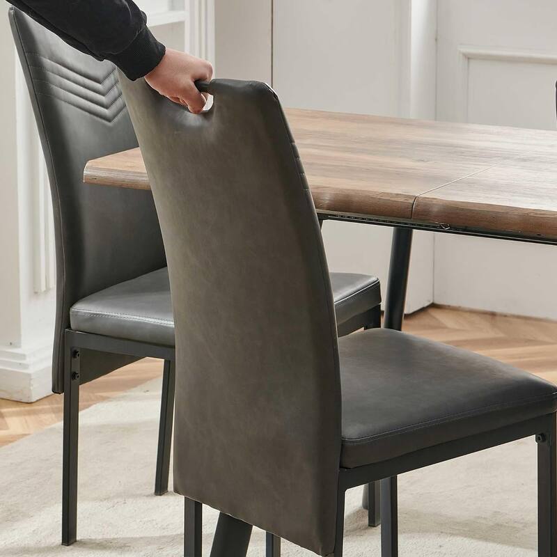 Howtai Upholstered PU Leather Home Kitchen Dining Chairs