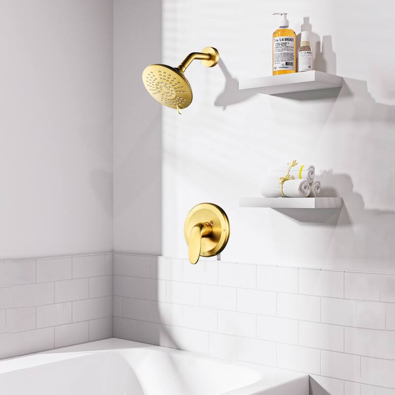 WOWOW Single Handle 5-Spray Shower Faucet with Valve