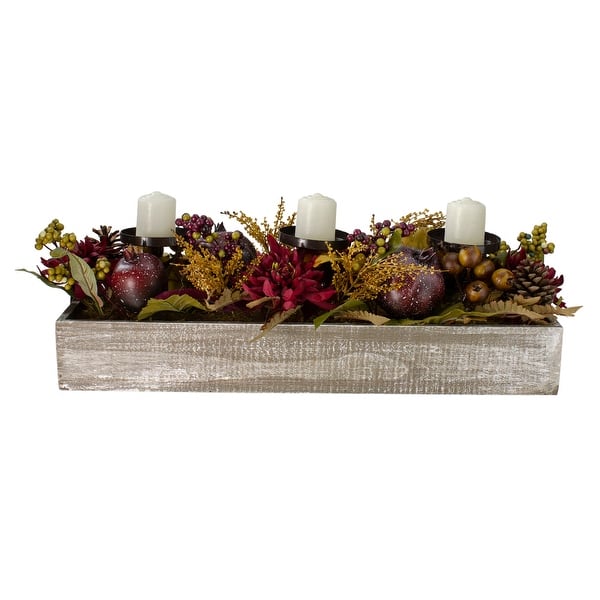 Shop 24 Autumn Harvest Pomegranate 3 Piece Candle Holder In A