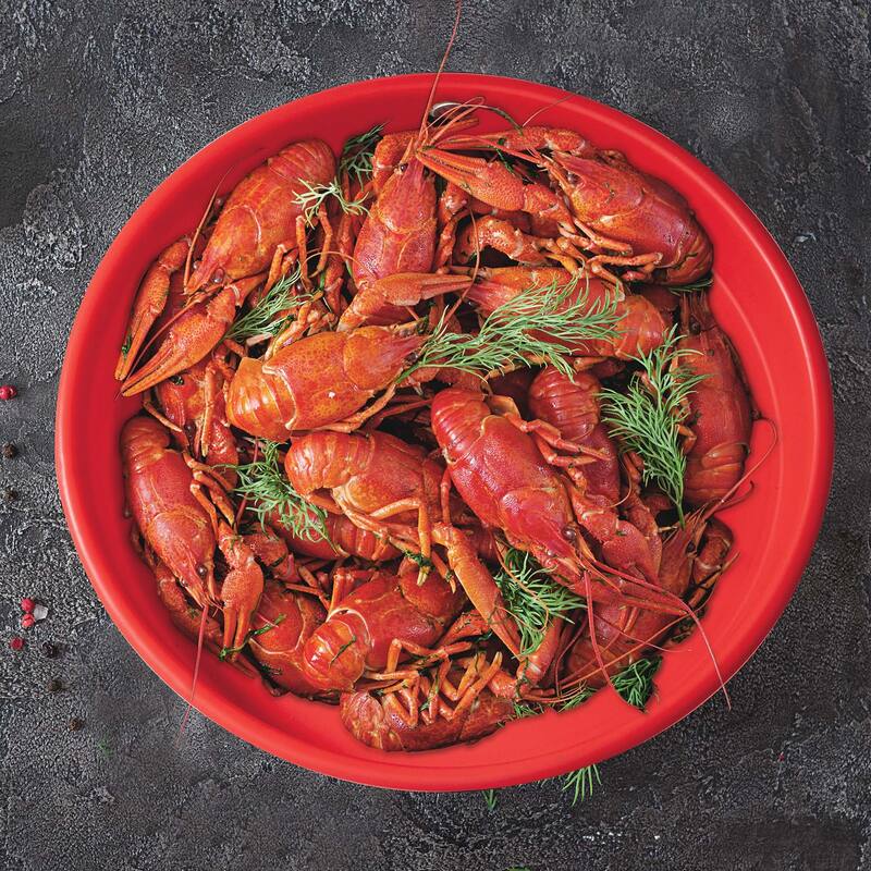 Creole Feast 15-Inch Crawfish Plates for Outdoor & Indoor, Red