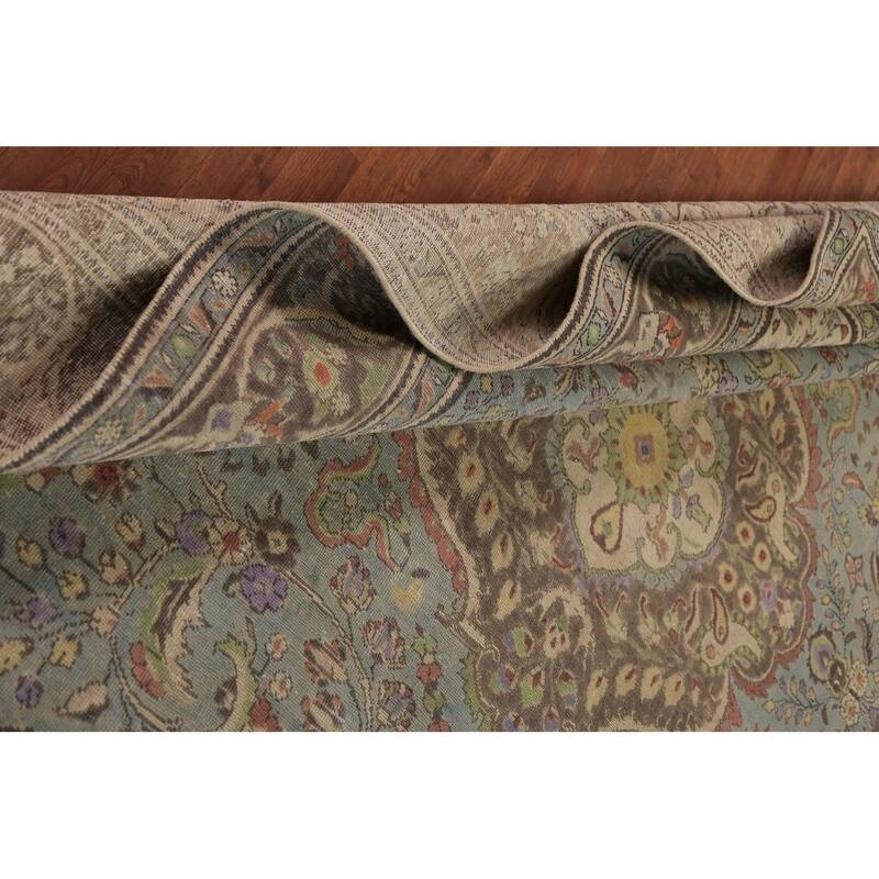 Medallion Tabriz Persian Area Rug Bedroom Hand-Knotted Wool Carpet - 8'6"x 11'8"