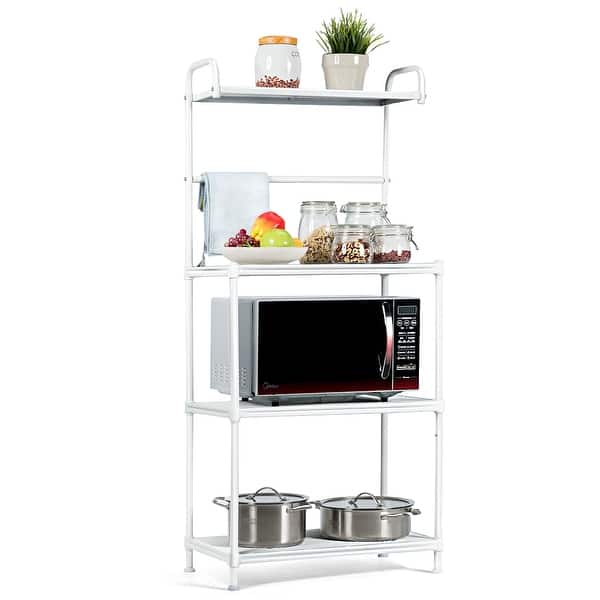 Costway 4-Tier Baker's Rack Microwave Oven Rack Shelves ...
