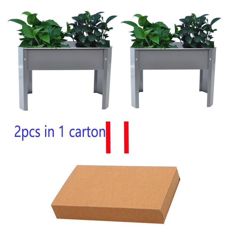 Countryside Style Garden Bed with Metal Elevated 3 Diversion Funnels, for Backyard Patio Flower Herb - 8' x 10'