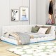 preview thumbnail 1 of 16, Full Size Teddy All-in-One Daybed w/ USB Ports Platform Upholstered Bed & LED Panel Bed Frame, Space-Saving, Easy Assembly White