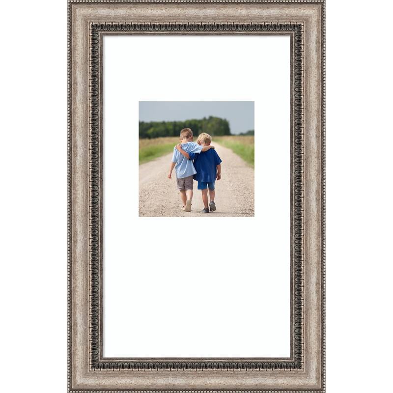 Lyla Ornate Silver Framed Picture Frame, Photo Frame - 13x22 Matted to 8x8