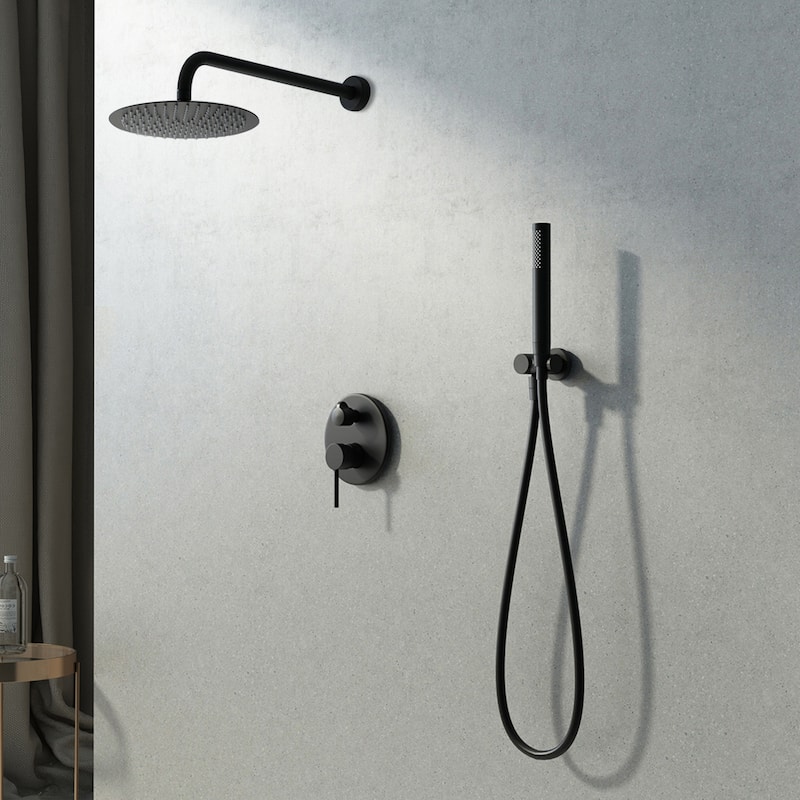 10-inch Rainfall Shower Head with Handheld Shower - Matte Black