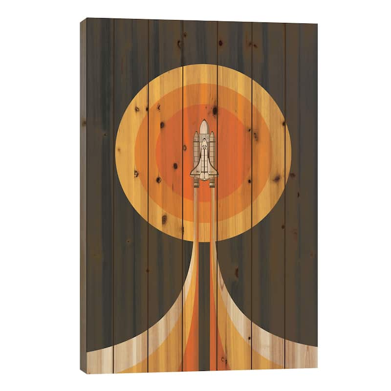 Upward Print On Wood by Jazzberry Blue - Multi-Color - 40x26x1.5